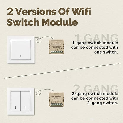 MOES WiFi Smart Relay, Work with Google Assistant & Alexa, Mini Smart Light Switch Module as Home Assistant, No Hub Required, Timer Relay 1 Gang 10A 1PC, Smart Life/Tuya App