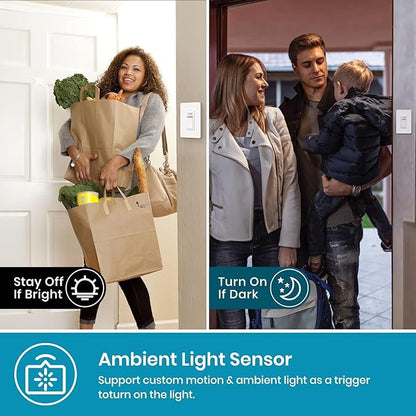 Nexete Smart Wi-Fi Motion Sensor Light Switch,Motion Detector PIR Infrared Motion for Alarm System & Smart Home Automation, Compatible with Alexa & Google Assistant (Sensor Switch 1-Pack)