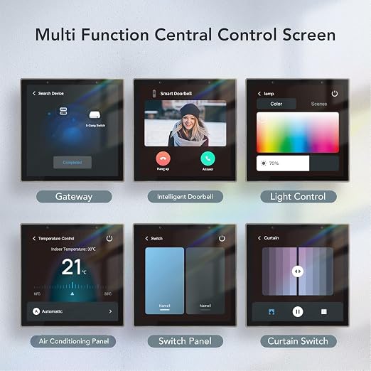 Cryfokt Smart Home Control Panel, 4 Inch Touch Screen Central Control with Voice, APP, Compatible with 410000+ TUYA Products, for Smart Lights, Curtains, Sockets, Doorbells
