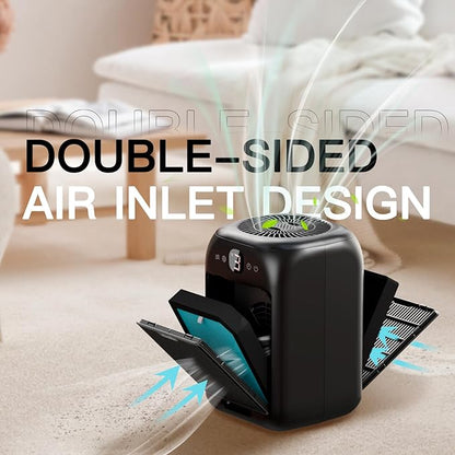 Aircillin 2-Pack Air Purifiers for Home Large Room Up to 908 Sq Ft Each One, HEPA Air Purifiers for Bedroom with Aromatherapy, HEPA Filter for Smoke, Pet Dander, 99.9% of 0.1 Microns Particles Black