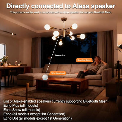 ILC G25 Globe Light Bulbs, App-Controlled Vanity Light Bulbs via Bluetooth Mesh,1600 Million Colors, 600LM, 6W, 60W Equivalent, 4000K Natural White, CRI>95+, E26 Base, Dimming via app only, 6 Pack