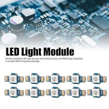 10Pcs LED Module, High Brightness Smart RGB LED, Energy Saving Lightweight Decorative Back Light, Individually Addressable LED Light Module 5V