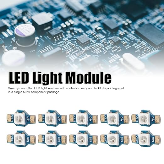 10Pcs LED Module, High Brightness Smart RGB LED, Energy Saving Lightweight Decorative Back Light, Individually Addressable LED Light Module 5V