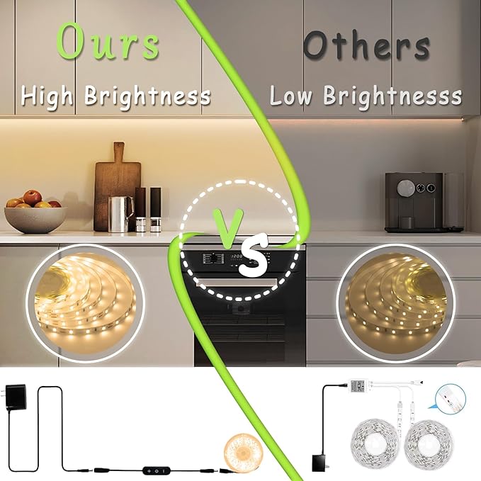 2 Set 50 FT Warm White Led Strip Lights for Bedroom Dimmable 100 FT 1800 LEDs Rope Light Flexible Super Bright White Tape Lights for Ceiling Room Home Decor Luces LEDs