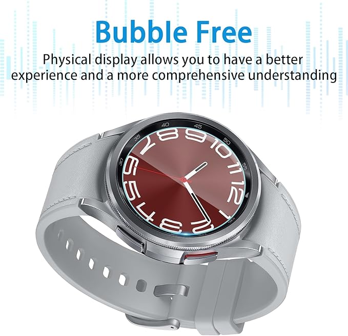 Suoman 4-Pack for Samsung Galaxy Watch 6 Classic 43mm Screen Protector, [Anti-Scratch] 2.5D 9H Ultra-thin Tempered Glass Screen Protective Film
