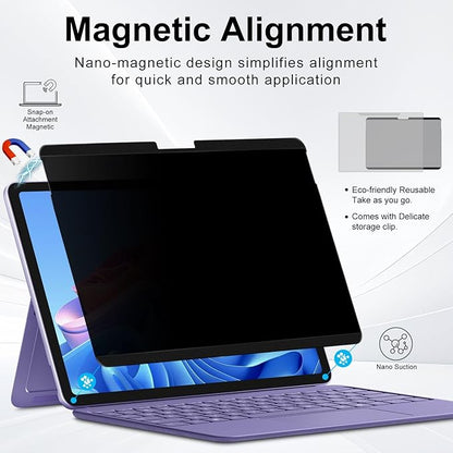 FILMEXT Magnetic Privacy Screen for Surface Pro 12-inch 2025 Model 2109 2110,Removable Anti Spy Security Protector Blue Light Block glare Filter
