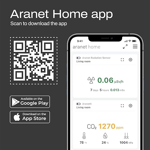 Indoor Air Quality & Radiation Detector Bundle: Aranet4 CO2 + Radiation Sensor