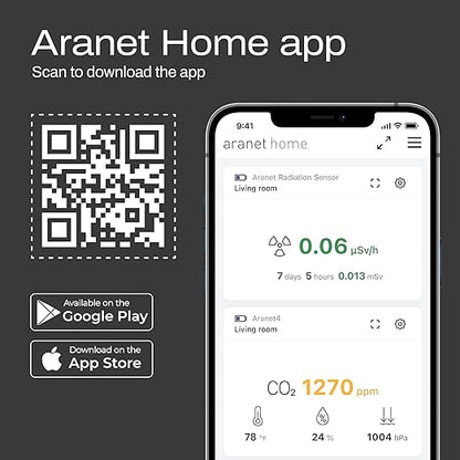 Indoor Air Quality & Radiation Detector Bundle: Aranet4 CO2 + Radiation Sensor