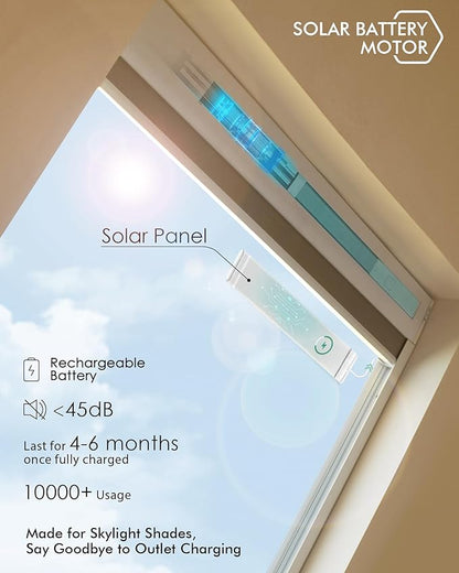 Yoolax Motorized Cellular Shades, Smart Skylight Shades Compatible with Alexa Google, Automatic Cordless Honeycomb Blinds with Remote for Roof Inclined Plane Room (Blackout Coffee)