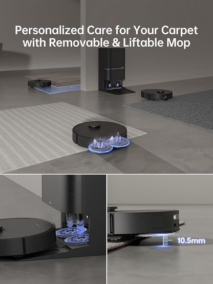 DREAME X30 Ultra Robot Vacuum and Mop Combo, 8300Pa Suction, Mop Extend and Mop Self Cleaning with 140°F Water, Removable & Liftable Mop, Self Refilling, Mop Self Drying, Smart Carpet Cleaning
