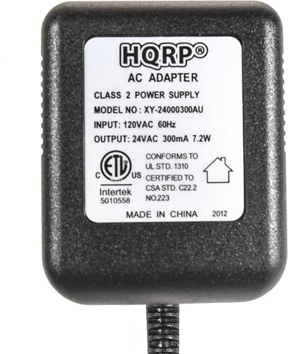 HQRP 24-Pack 24V AC Adapter Transformer Compatible with Ecobee Google Nest Honeywell Emerson Ecobee4 Smart WiFi Thermostat, Wyze Ring Blink Video Doorbell C-Wire, 25ft Cable, ETL Listed