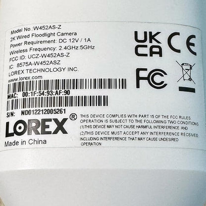Lorex 2K Wi-Fi Floodlight Security Camera | White | 32GB MicroSD Card Included | No Monthly Fee | Color Night Vision | Motion Detection | 2-Way Talk | Siren | IP65 Weatherproof | Adjustable LEDs