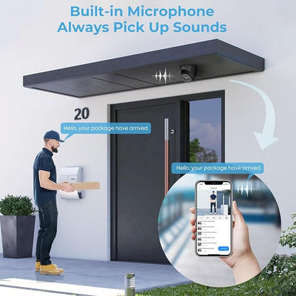 4MP PoE Turret IP Camera Black Starlight 0.006Lux@F1.6 PoE Camera Outdoor, Smart Human/Vehicle Detection, Intrusion Tripwire Alarm, 2.8mm Wide Angle Lens, DMSS & SmartDSS