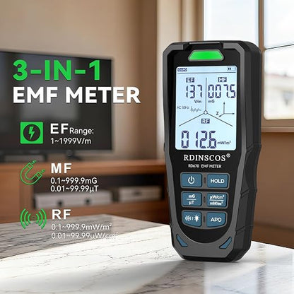 3 in 1 EMF Detector, Rechargeable EMF Meter