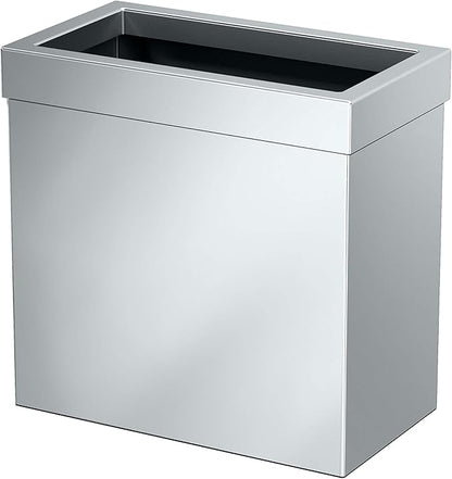 Gatco Small Bathroom Trash Can with Lid, Rectangle 3 Gallon Stainless Steel Wastebasket, Under Sink, Chrome, for Bathroom, Bedroom, Office (1916)