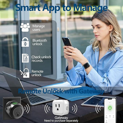 GeekTale Fingerprint Deadbolt Lock with APP, Smart Deadbolt for Front Door