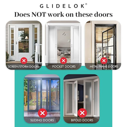 1 Pack GlideLok Child Safety Door Top Lock | for Toddler Childproofing | Opens From Both Sides | Measure Door First to Ensure Proper Fit | Drilling Into Door Frame Required | Screw Included