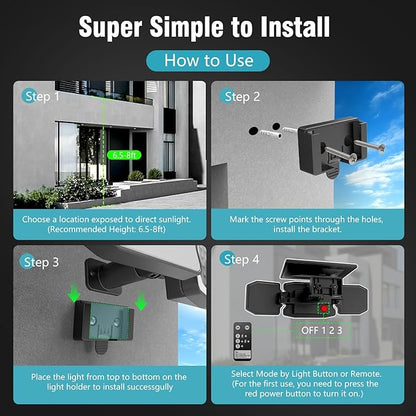 Solar Lights Outdoor Waterproof- 2800LM 200LED Solar Motion Sensor Lights, 3 Heads & 3 Modes Flood Lights, 270° Wide Angle Solar Powered Security Lights for Yard, Garage(3 Pack)