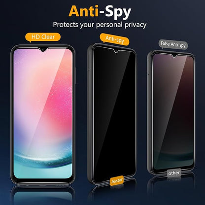[2 Pack]Asstar for Privacy Screen Protector for Samsung Galaxy A25 5G 6.5",9H Shatterproof Tempered Glass Screen Protector for Samsung Galaxy A25 5G Case Friendly Accessories Military-Grade Protection