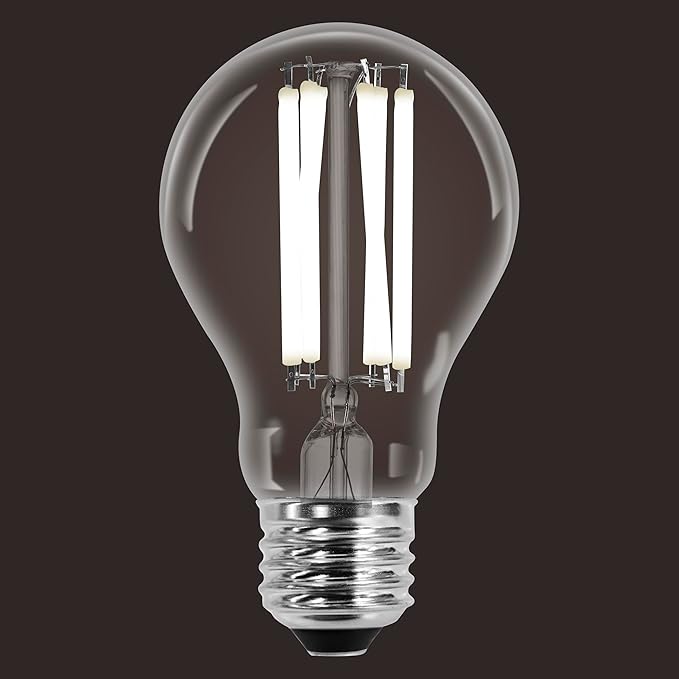 Sylvania A19 Clear LED White Filament Bulb, 11.5W, Dimmable, 1500 LMS, Medium Base, 5000K, Daylight - 2 Pack (42173)