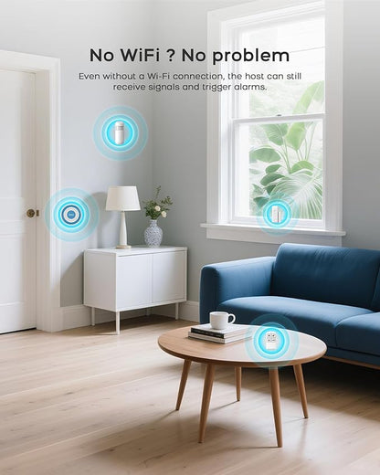 Home Security System, Home Alarm System Wireless 8 Piece Kit with Phone APP Alert Siren Remote Control Motion Detection Real-time Alarm No Contract Required,24/7 Protection