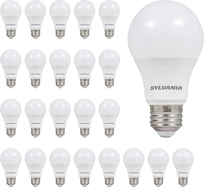 Sylvania LED Light Bulb, 75W Equivalent A19, Efficient 12W, Medium Base, Frosted Finish, 1100 Lumen, Soft White - 24 Pack (41300)