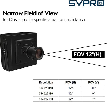 SVPRO 12MP USB Camera Module 4K 30fps Narrow Field of View Industrial Cam 1080P 120fps High Speed UVC Computer Lightburn Laser Camera for Linux,Windows,Android,Mac OS (M12 Lens)