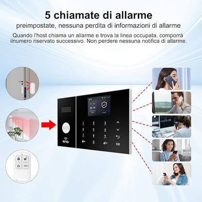 XUK 4G/GSM/Wi-Fi Alarm System for Home Security, 13-Piece Kit | Works with Alexa & Google Home | SOS button | Door & PIR motion sensors | For houses & apartments