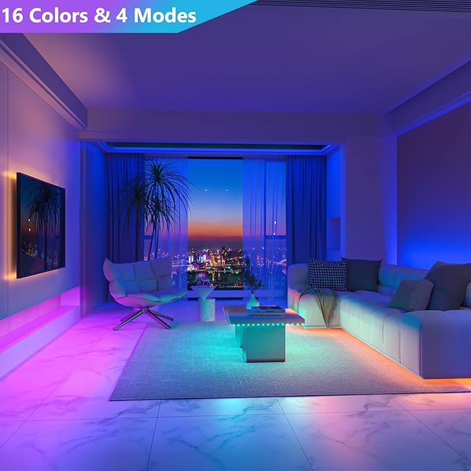WOBANE 2PCS Rechargeable LED Strip Lights,Dimmable RGB Rope Lighting with Remote,Battery Operated Color Changing Light for Party,Shelf,Sofa,Desk,Game,Holiday,Indoor Decoration,2000mAH