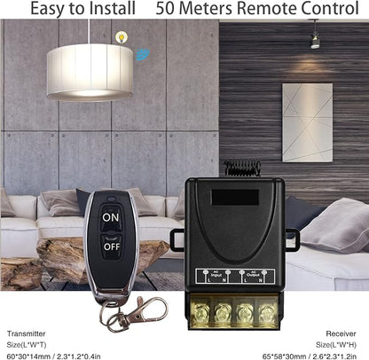 DieseRC 433Mhz Wireless Remote Control Radio Control Switch AC 110V 220V 240V 30A Relay Receiver with 3 Transmitters for Light Water Pump Household Appliances Farm Irrigation and Electrical Equipment