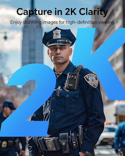 BOBLOV KJ23Pro 2K Body Camera, 256GB Body Worn Camera with Night Vision, 4000mAh Battery for 15 Hours Continuous Recording, with Car Suction for Dashcams, Law Enforcement, Security, Outdoor Work