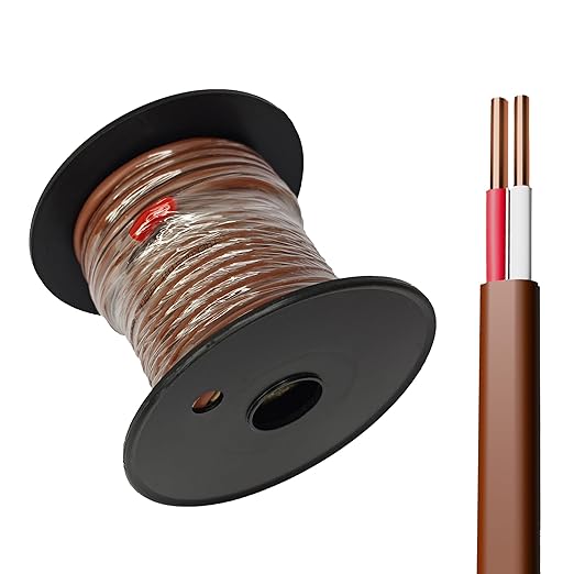 Thermostat Wire 18/2 18 Gauge 2 Conductor ETL 18-2 50 Feet Brown (18-2 Brown, 50Feet)