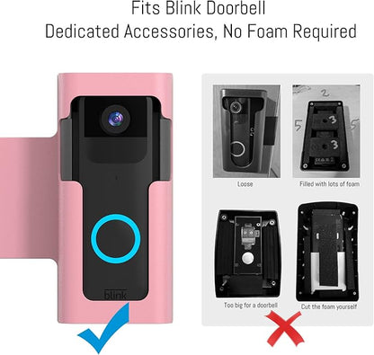 Homalor Ring Doorbell Mount - Pink, All Metal Anti Theft Doorbell Holder for Ring & Blink, No Drill Required