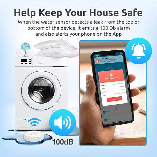 Drip Defender Pro Water Sensor WiFi Water Leak Detector for Home 100dB