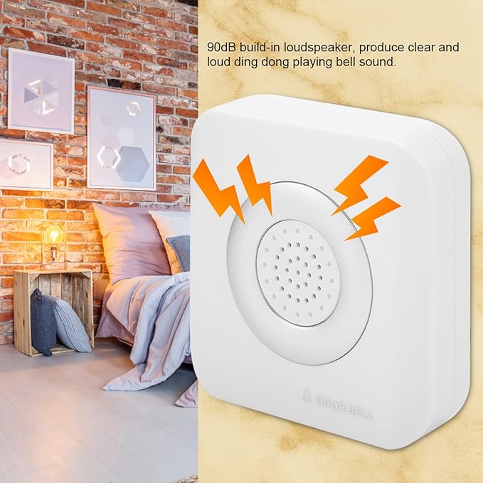 AYNEFY 12V Wired Doorbell,90dB Door Chime Home Access Control System Supporting No Install Battery Door Access Bell Visitors Voice Prompt Doorbell for Home Safety