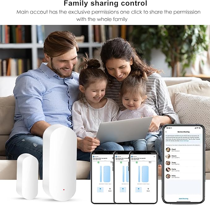 WiFi Smart Door Sensor: Door Open Contact Sensor for Home Security, Wireless Window Sensor, Secure Your Home with Instant Alerts & Smart Automation, Alexa & Google Assistant Compatible (2-Pack)