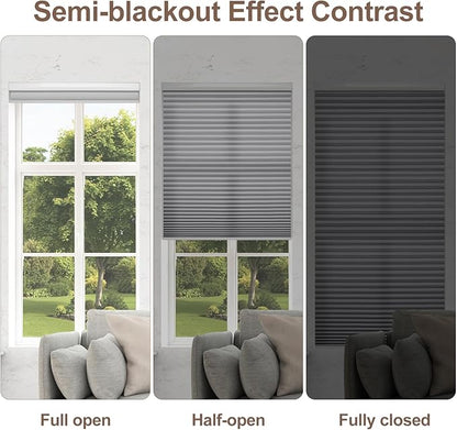 Godark Motorized Light Filtering Cellular Shades Compatible with Alexa/Google Home Electric Blinds Smart Honeycomb Shades for Windows Automatic Blinds with Remote Custom Size-Light Grey