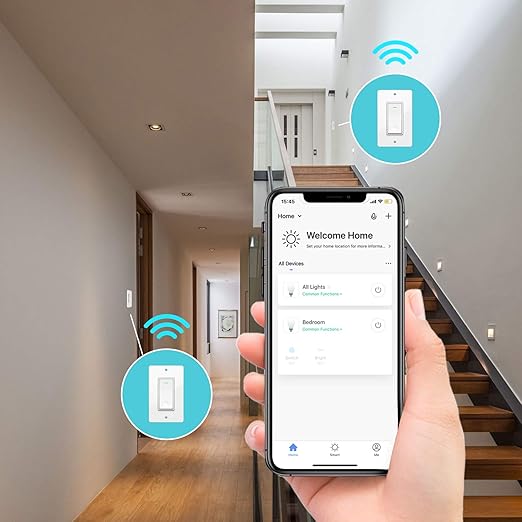 Smart Light Switch, Aoycocr In-Wall Smart Home Switch with Remote Control and Timer, Compatible with Alexa, Google Assistant and IFTTT, No Hub and Neutral Wire Required, ETL and FCC Listed