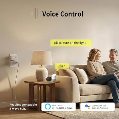 Minoston Zwave Plug, 800 Series with Energy Monitoring, Power Meter Z-Wave Outlet Switch, Z-Wave hub Required, Work with SmartThings, Wink, Vera, Z-Box Hub, Home Assistant (MP31ZP)