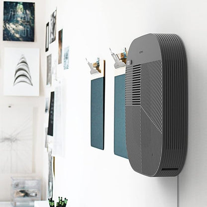 KOMMA Lov Air Purifier for Bedroom, 3.1 inch Slim Wall mount & Stylish Standing type, Hepa Filter Air Cleaner, Remove Fine Dust, Smoke. (LightCharcoal)