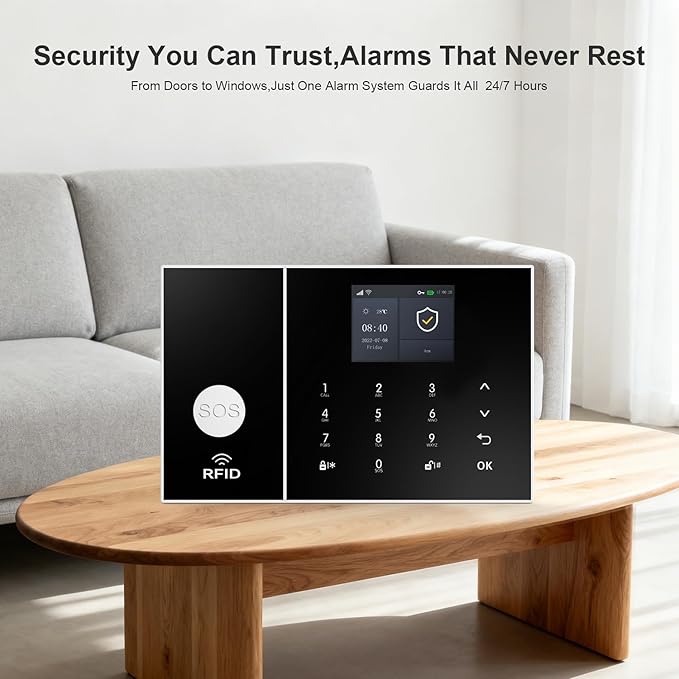 PGST Smart Alarm System for Home Security,DIY Door and Window Alarm Sensors,Tuya App/4G SMS Alerts,Work with Alexa&Google for Apartment,Cabage,No Contract Fee
