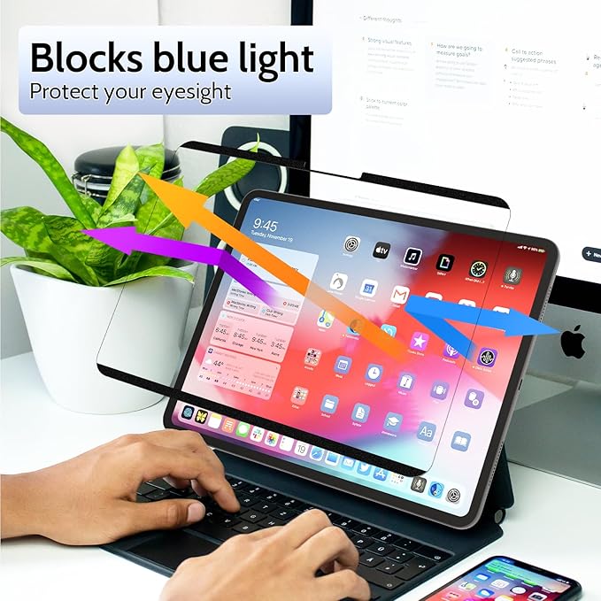 Peslv 2 Pack Magnetic Paperfilm for iPad Pro 13 Inch M4/M5 [2024/2025 7th/8th Gen], Feel Like Writing Drawing On Paper, Matte Removable Anti Glare Fingerprint Screen Protector Blue Light Filter