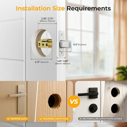 Smart Door Lock with Palm Vein Recognition, Camcamp Keyless Entry Door Lock with Handle for Front Door, Auto Lock, Backlit Keypad, IP65 Waterproof, DIY Installation