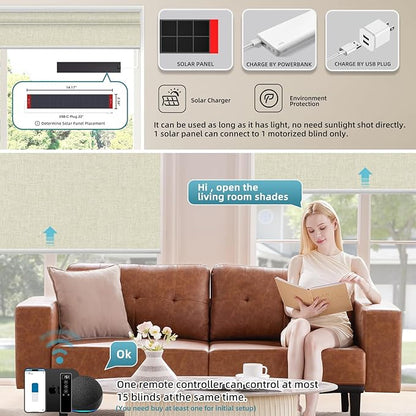 SmartWings Motorized Blinds Dual-Sided Cordless Smart Blackout Shades, Custom Size, Rechargeable Battery, Work with Matter/Apple HomeKit, Alexa, Thread/Zigbee, Remote Optional, Bouvardia Cream