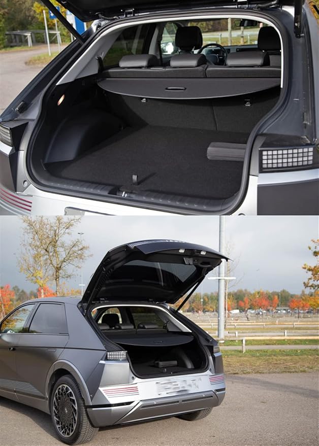 Compatible with 2026-2022 Hyundai IONIQ 5 Rear Cargo Security Shade Cover Black Privacy Screen Retractable Rear Storage Waterproof Cargo Cover Luggage Security Shield Shade