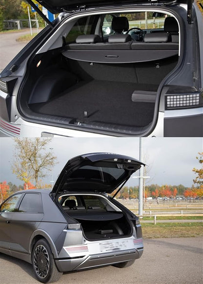 Compatible with 2026-2022 Hyundai IONIQ 5 Rear Cargo Security Shade Cover Black Privacy Screen Retractable Rear Storage Waterproof Cargo Cover Luggage Security Shield Shade