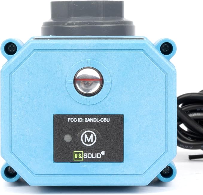 U.S. Solid WiFi Smart Motorized Ball Valve 1/2 in NPT, 2-Way PVC Electric Valve, USB Powered, LED Indicator, Remote On/Off for Water and Irrigation