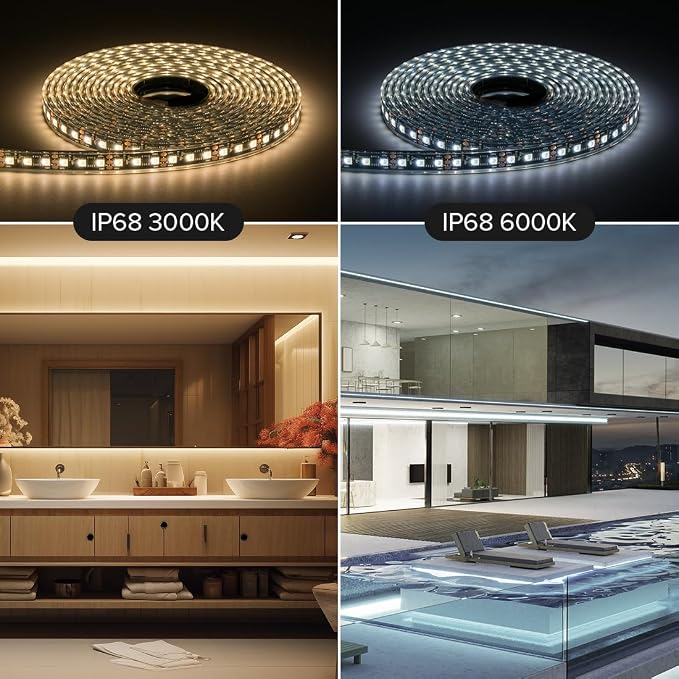 BTF-LIGHTING WS2814 RGBW IC DC12V 16.4ft 60LEDs/m RGB+Cool White IP68 | Waterproof Outdoor LED Strip Addressable Dream Color 5050SMD Light 20Pixels/m Can Work Outdoor(No Adapter or Controller)