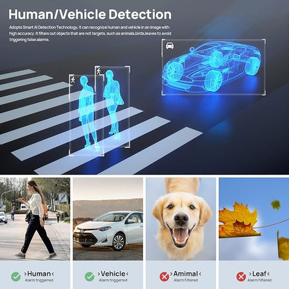 VIKYLIN 8MP Full Color Varifocal PoE IP Camera, Outdoor 4K Bullet Camera with 5X Optical Zoom 2.7~13.5mm Lens,Human/Vehicle Detection, Smart Dual Light, Bulit-in Mic, MicroSD(256GB), IP67