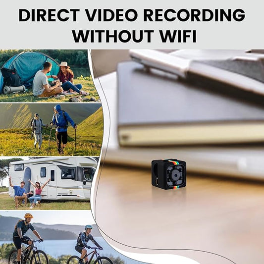 No WiFi Security Camera, 1080P Mini Camera, Built-in 32GB TF Card,Photoshoot, 360° Rotating Bracket, Night Vision, Small Cameras for Home/Cycling/Camping/Travel/Indoor Outdoor Security